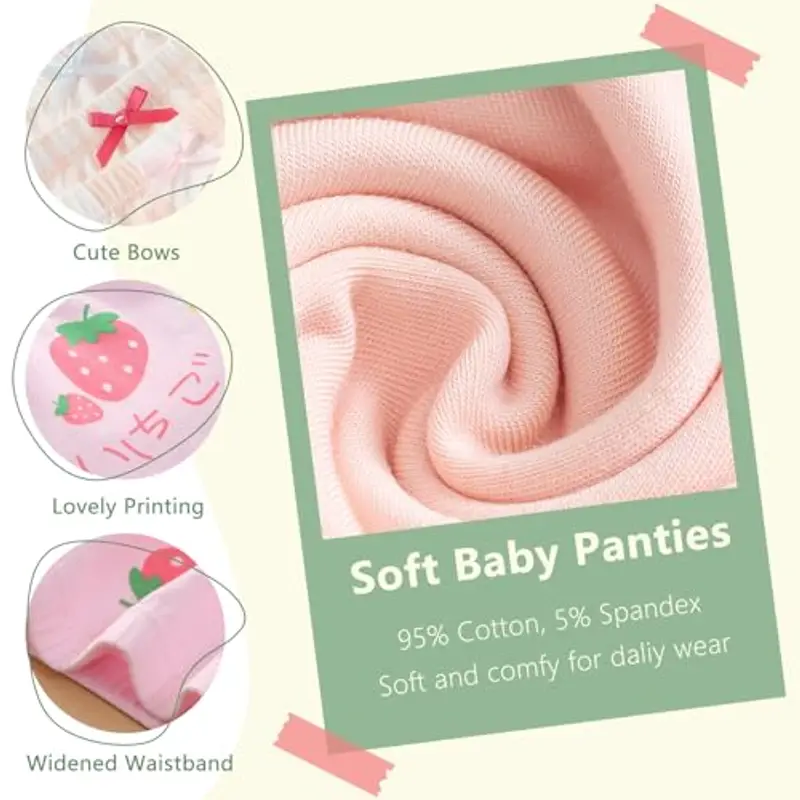 Mutandine per Bambine Intimo per Ragazze dai 2 ai 12 Anni, Mutandine per Neonati Morbide e Traspiranti 8 Confezione miniatura 2