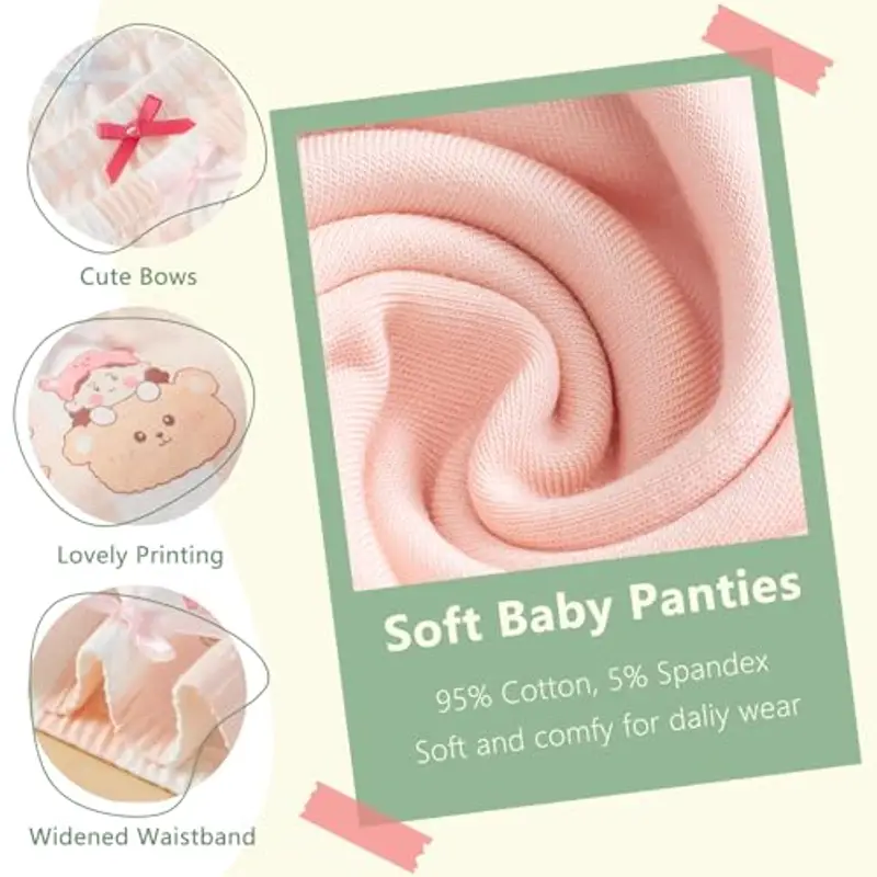 Mutandine per Bambine Intimo per Ragazze dai 2 ai 12 Anni, Mutandine per Neonati Morbide e Traspiranti 8 Confezione miniatura 2