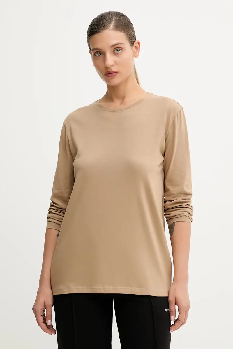 . camicia a maniche lunghe colore beige 0