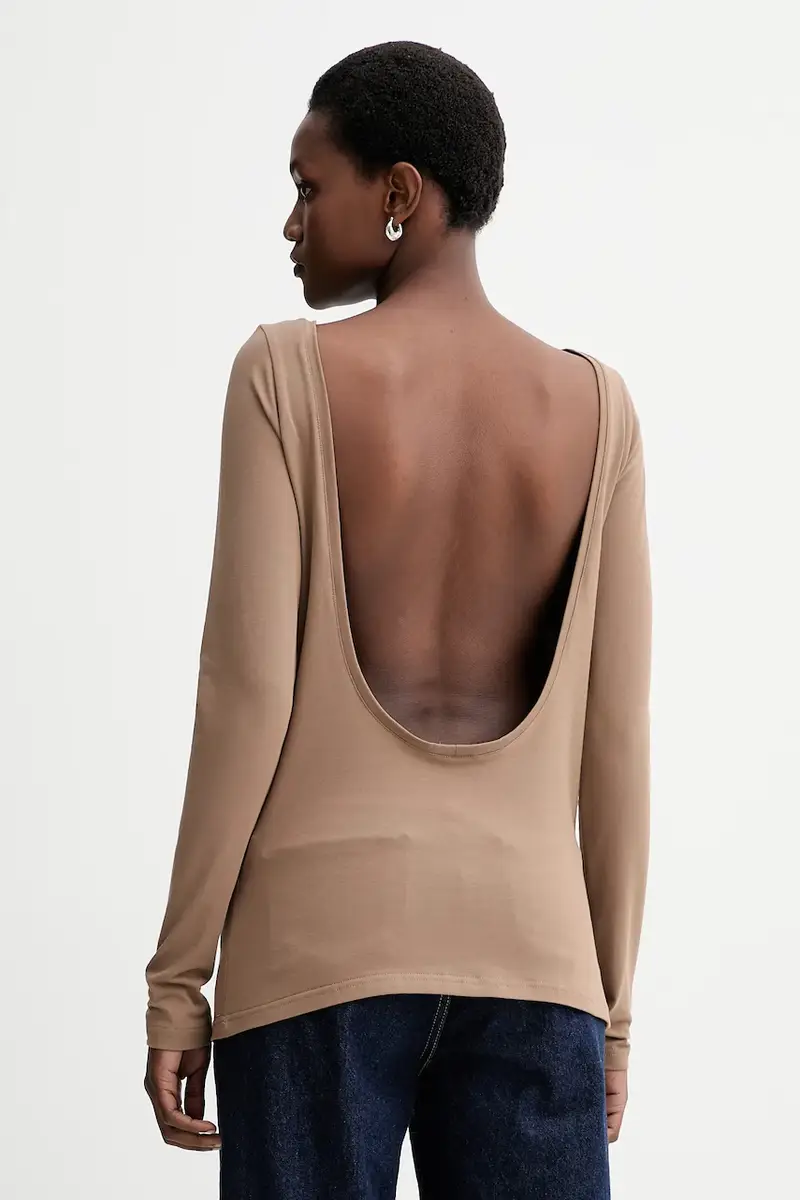 camicia a maniche lunghe colore marrone 0 miniatura 3