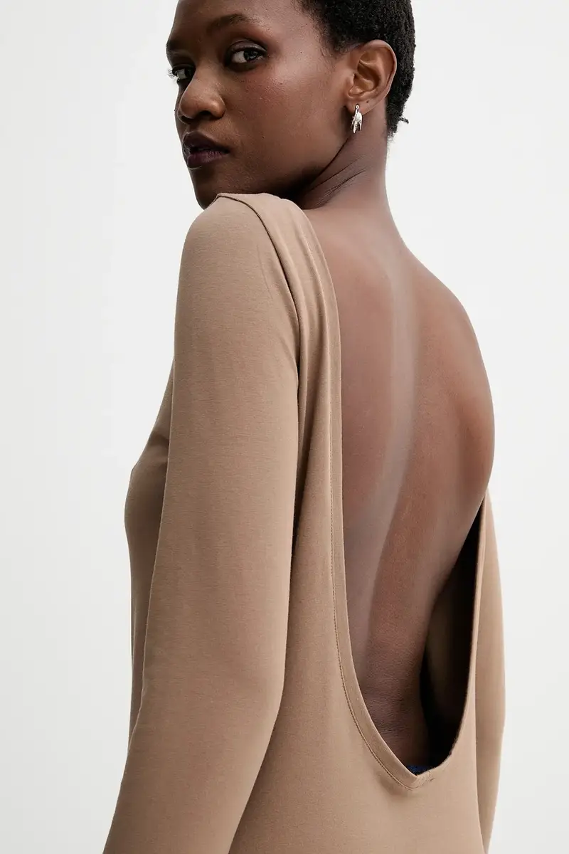 camicia a maniche lunghe colore marrone 0 miniatura 4