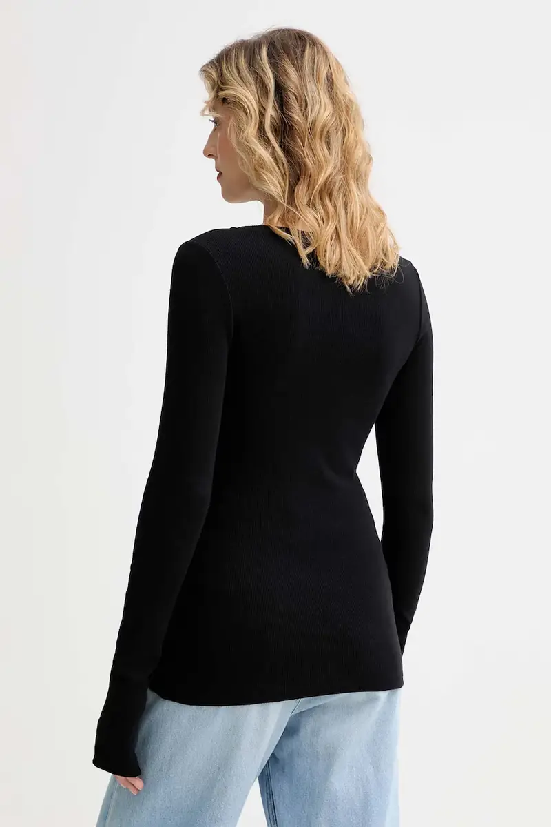 camicia a maniche lunghe MUUV. x Answear colore nero miniatura 3