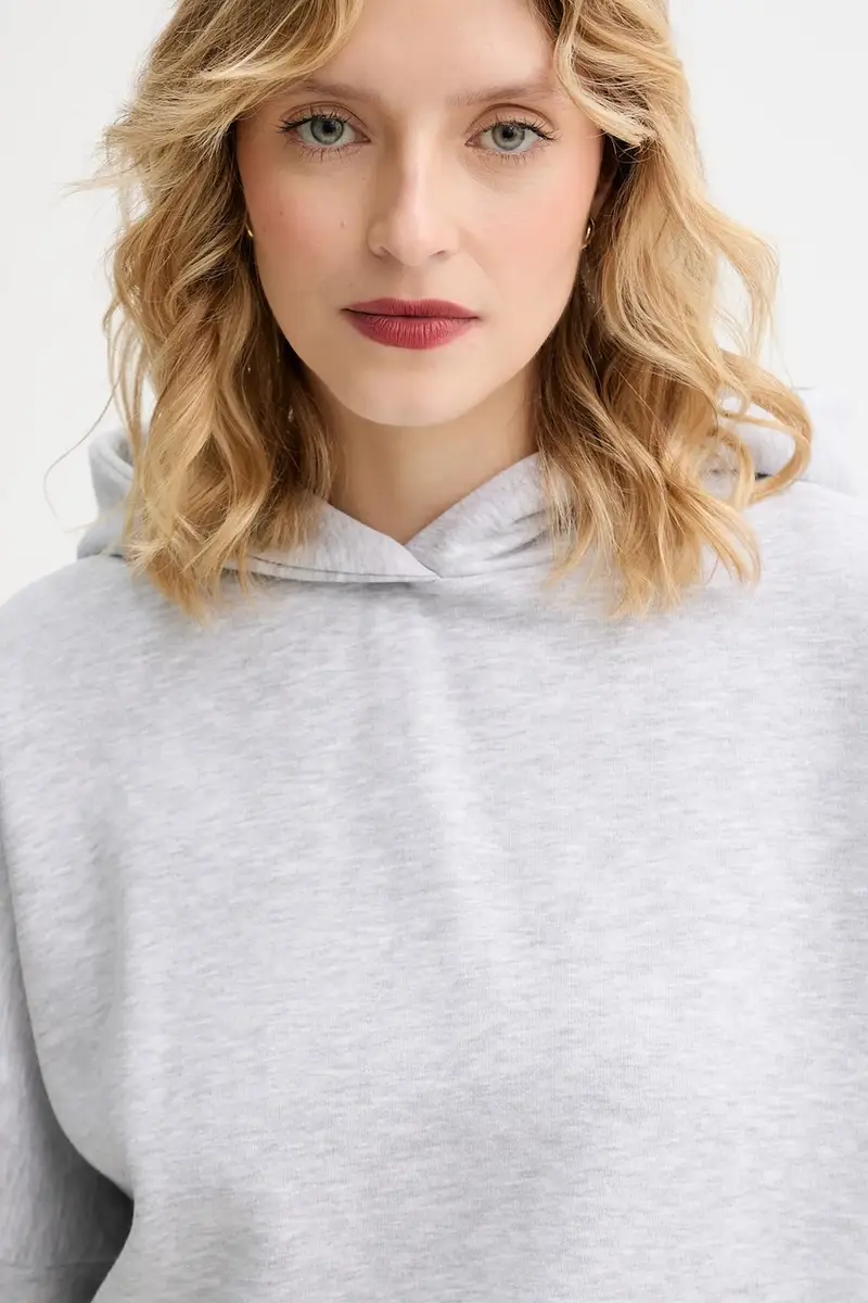 felpa MUUV. x Answear donna colore grigio con cappuccio miniatura 4