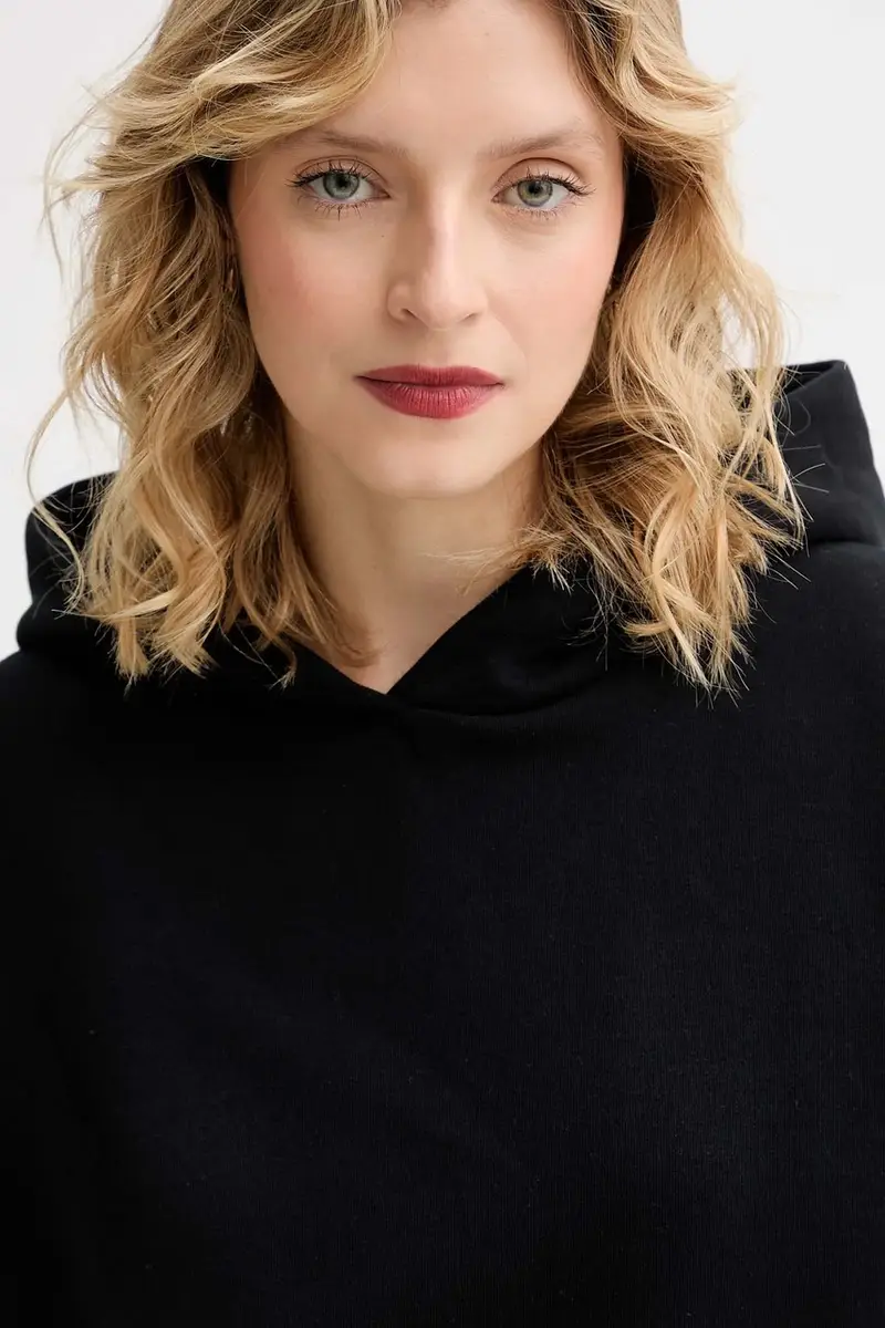 felpa MUUV. x Answear donna colore nero con cappuccio miniatura 4