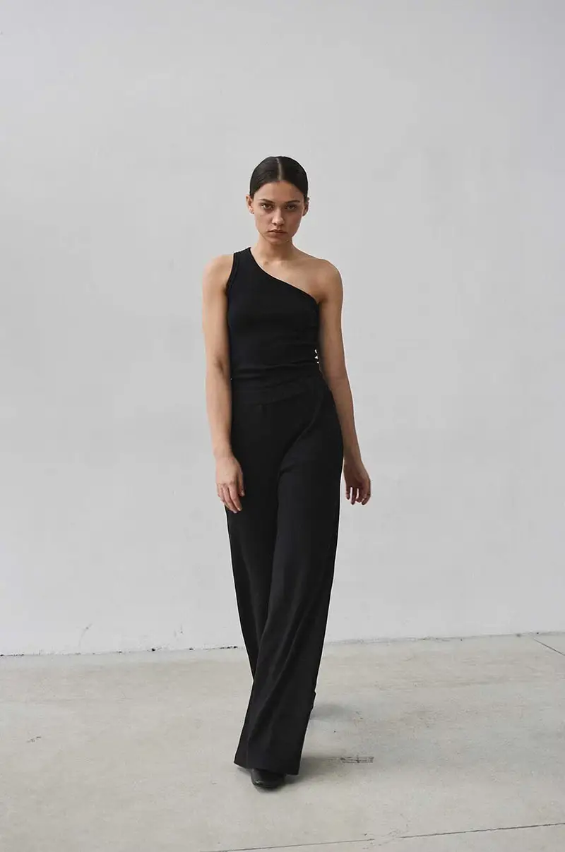 top con aggiunta di lana SUIS colore nero miniatura 2