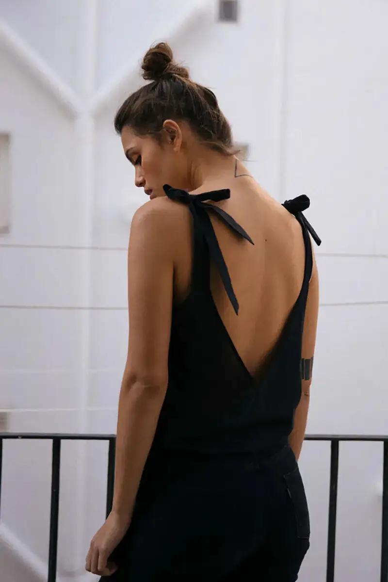 . top in cotone colore nero 0 miniatura 3