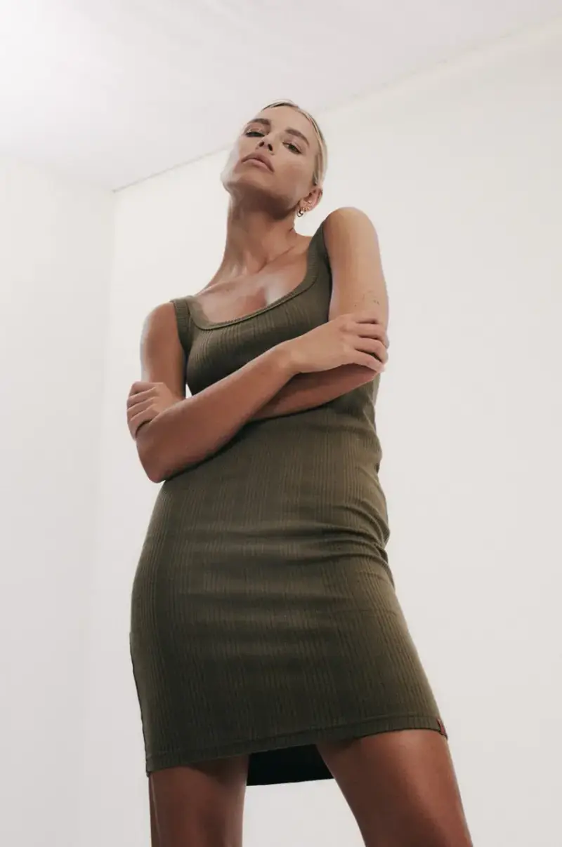 vestito in cotone FENDU colore verde miniatura 2