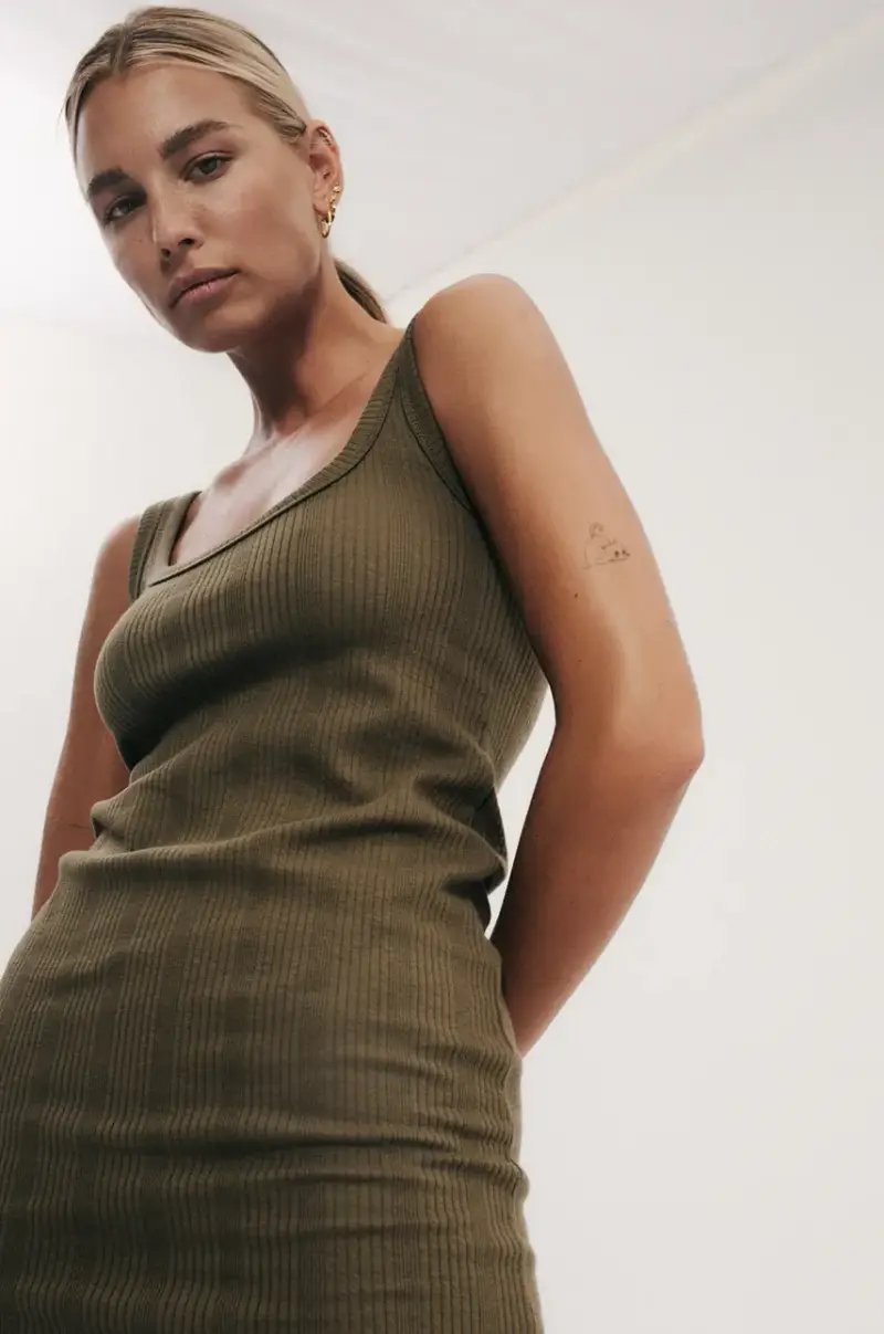 . vestito in cotone FENDU colore verde