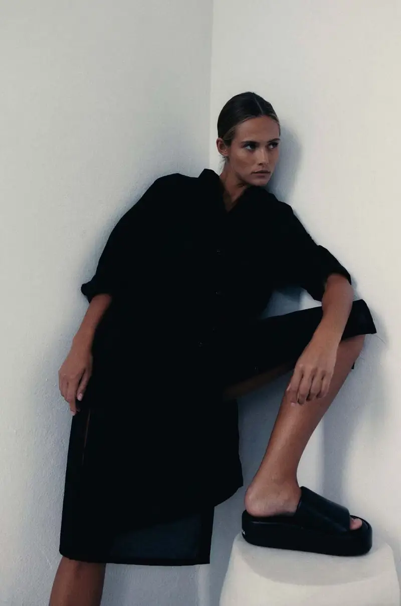 . vestito in cotone Nero miniatura 2