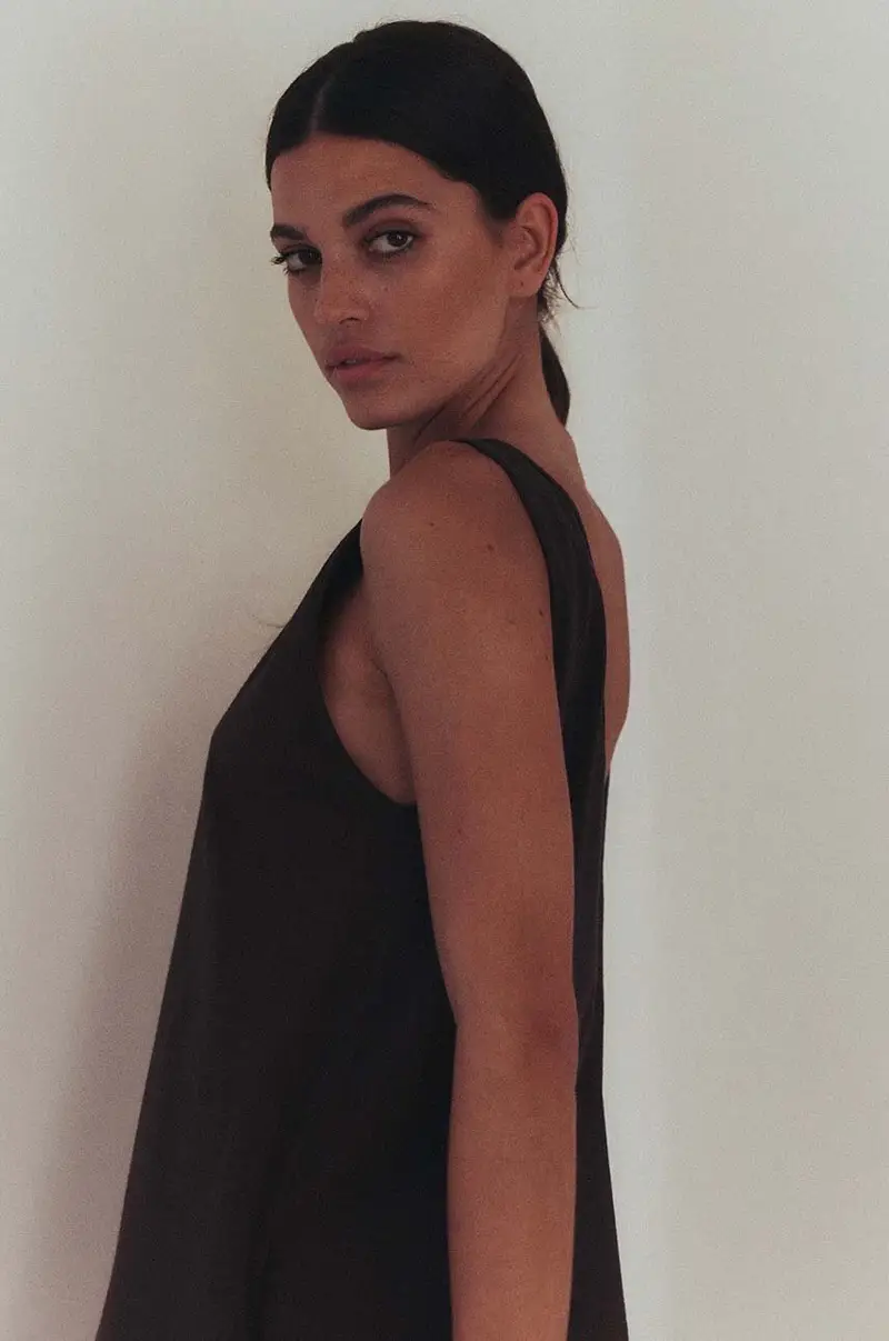 vestito in cotone sukienka #SKATEGIRL colore marrone miniatura 3