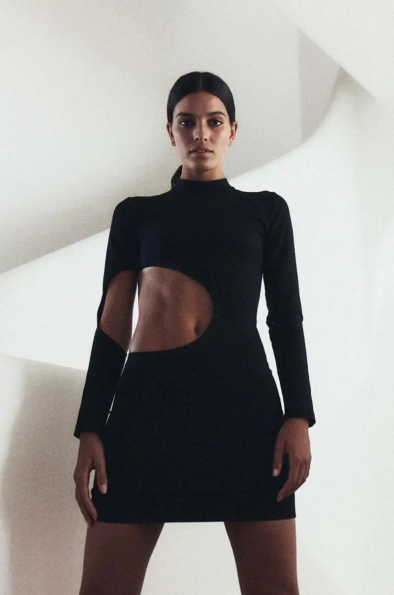 . vestito in cotone Trou colore nero