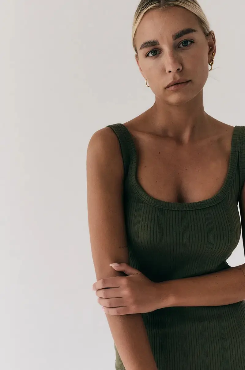 vestito sukienka długa FENDU colore bianco Verde miniatura 2