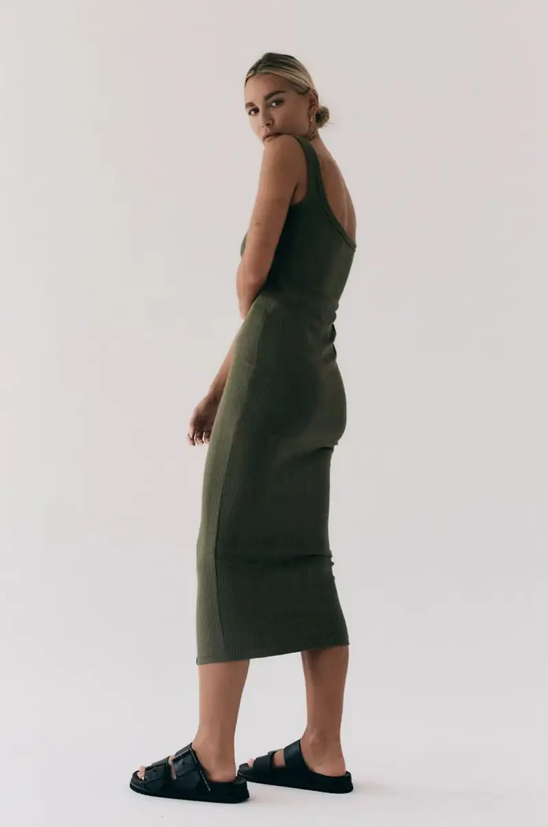 vestito sukienka długa FENDU colore bianco Verde miniatura 3