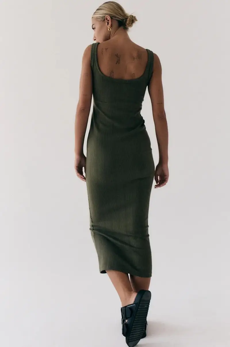 vestito sukienka długa FENDU colore bianco Verde miniatura 4