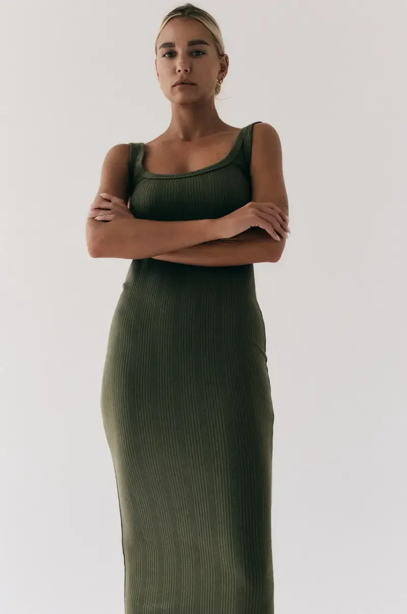 . vestito sukienka długa FENDU colore bianco Verde