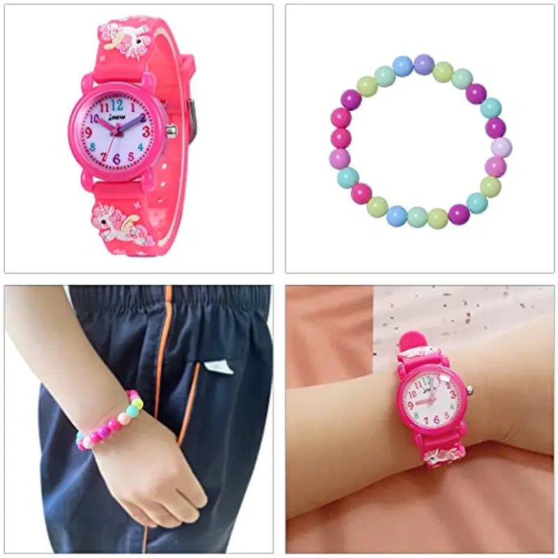 MUXIJIA Orologio Bambina, 3ATM/30M Impermeabile Quarzo Orologio da Polso con 3D Cartone Animato Cinturino in Silicone Orologio per Ragazze da 3-10 Anni (Rosso) miniatura 2