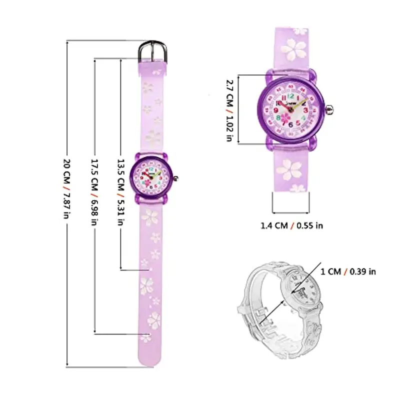 MUXIJIA Orologio Bambina, 3ATM Impermeabile Quarzo Orologio da Polso con 3D Cartone Animato Cinturino in Silicone Orologio per Ragazze da 3-10 Anni miniatura 2