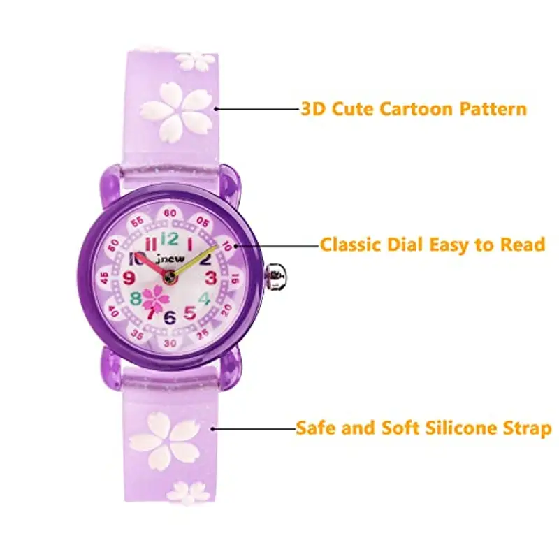 MUXIJIA Orologio Bambina, 3ATM Impermeabile Quarzo Orologio da Polso con 3D Cartone Animato Cinturino in Silicone Orologio per Ragazze da 3-10 Anni miniatura 3