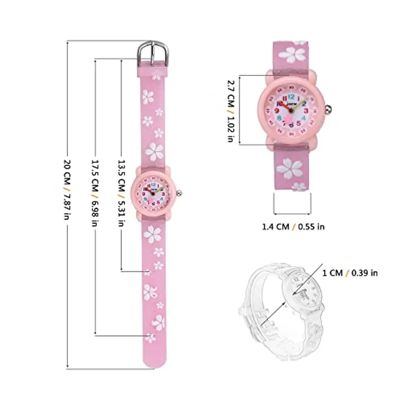 MUXIJIA Orologio Bambina, 3ATM Impermeabile Quarzo Orologio da Polso con 3D Cartone Animato Cinturino in Silicone Orologio per Ragazze da 3-10 Anni miniatura 3