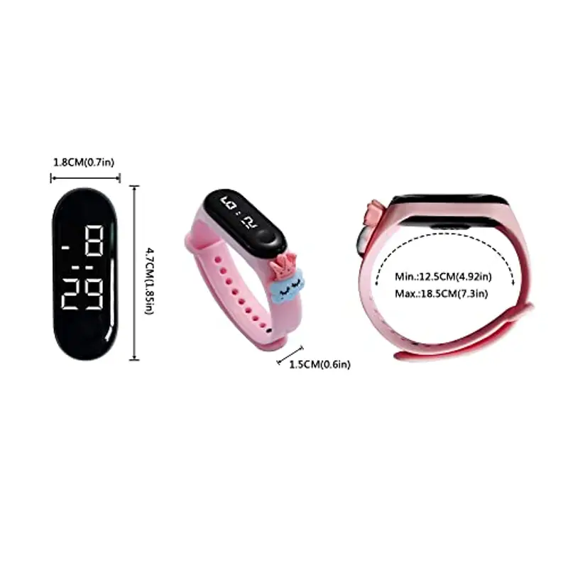 MUXIJIA Orologio Bambina, Orologio Bambini da Polso con 3D Cartone Animato Cinturino in Silicone Orologio Digitale per Ragazze e Ragazzi da 6-15 Anni (Blu) miniatura 2