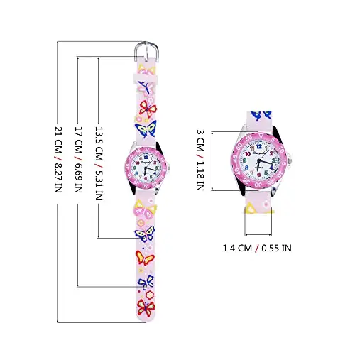 MUXIJIA Orologio Bambini per Ragazzi e Ragazze da 3-10 Anni, 3ATM Impermeabile Quarzo Orologio da Polso con 3D Cartone miniatura 3