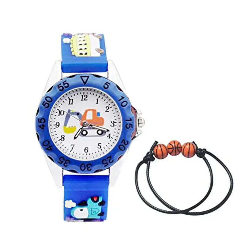 MUXIJIA Orologio Bambini per Ragazzi e Ragazze da 3-10 Anni, 3D Cartone Animato Cinturino in Silicone Orologio 3ATM Impermeabile Quarzo Orologio da Polso