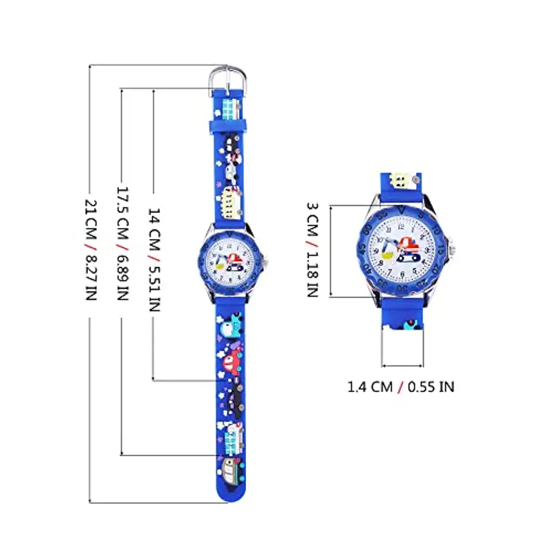 MUXIJIA Orologio Bambini per Ragazzi e Ragazze da 3-10 Anni, 3D Cartone Animato Cinturino in Silicone Orologio 3ATM Impermeabile Quarzo Orologio da Polso miniatura 3
