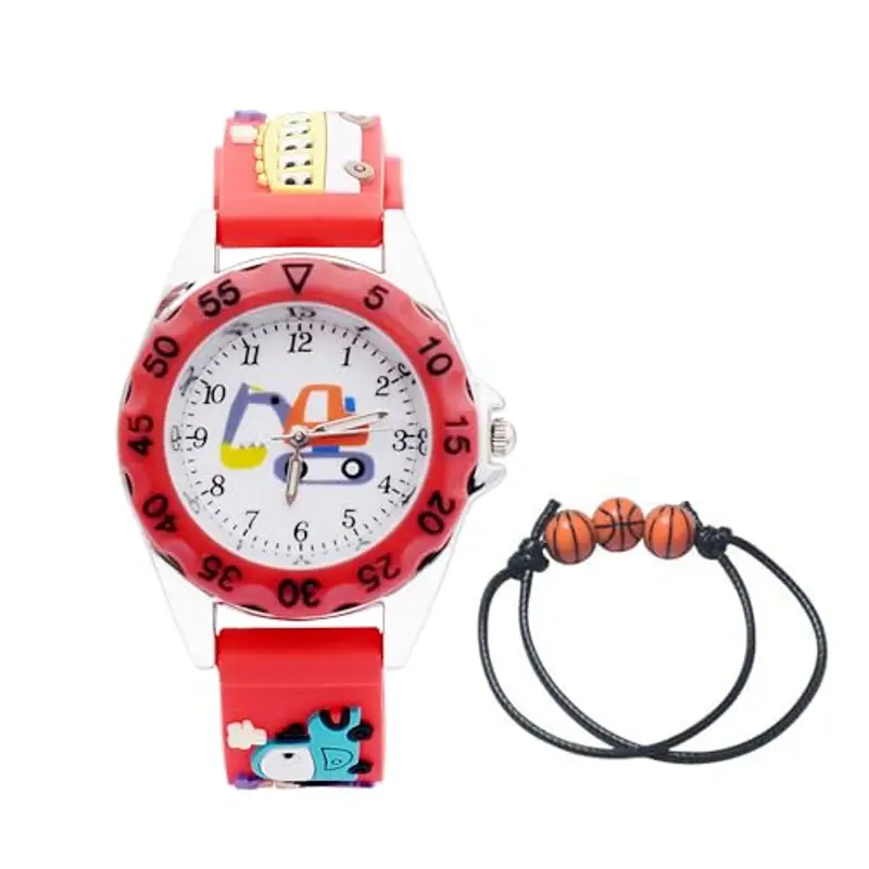 MUXIJIA Orologio Bambini per Ragazzi e Ragazze da 3-10 Anni, 3D Cartone Animato Cinturino in Silicone Orologio 3ATM Impermeabile Quarzo Orologio da Polso