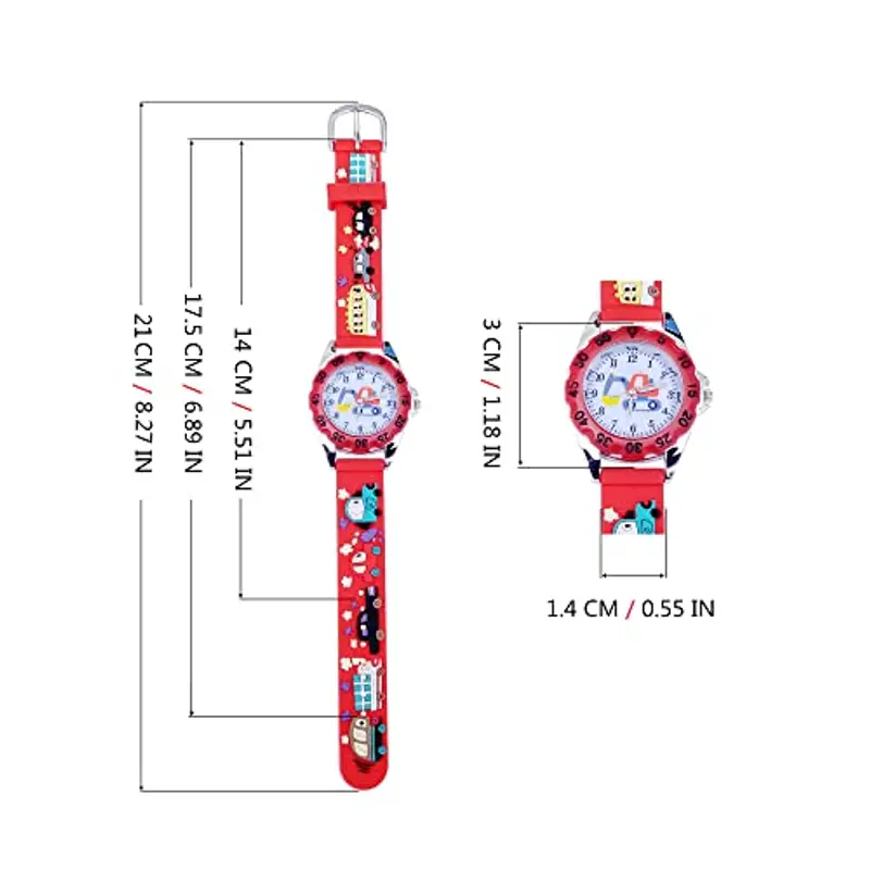MUXIJIA Orologio Bambini per Ragazzi e Ragazze da 3-10 Anni, 3D Cartone Animato Cinturino in Silicone Orologio 3ATM Impermeabile Quarzo Orologio da Polso miniatura 3