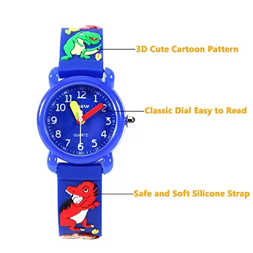 MUXIJIA Orologio Bambini per Ragazzi e Ragazze da 3-10 Anni, 3D Cartone Animato Cinturino in Silicone Quarzo Orologio miniatura 3