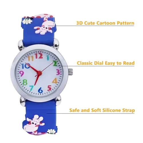 MUXIJIA Orologio Bambini - Quarzo Orologio da Polso - 3D Cartone Animato Cinturino in Silicone Orologio per Ragazzi e miniatura 3