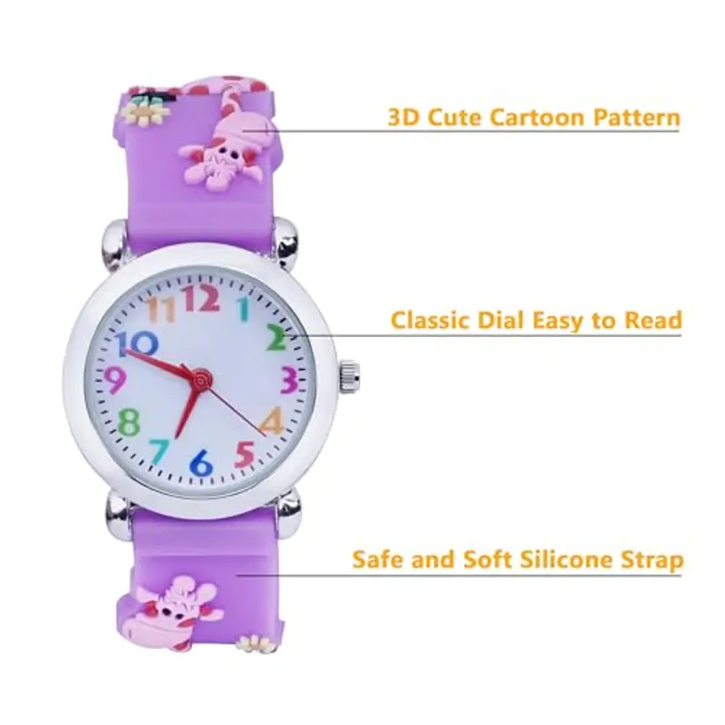 MUXIJIA Orologio Bambini - Quarzo Orologio da Polso - 3D Cartone Animato Cinturino in Silicone Orologio per Ragazzi e Ragazze da 3-10 Anni miniatura 3