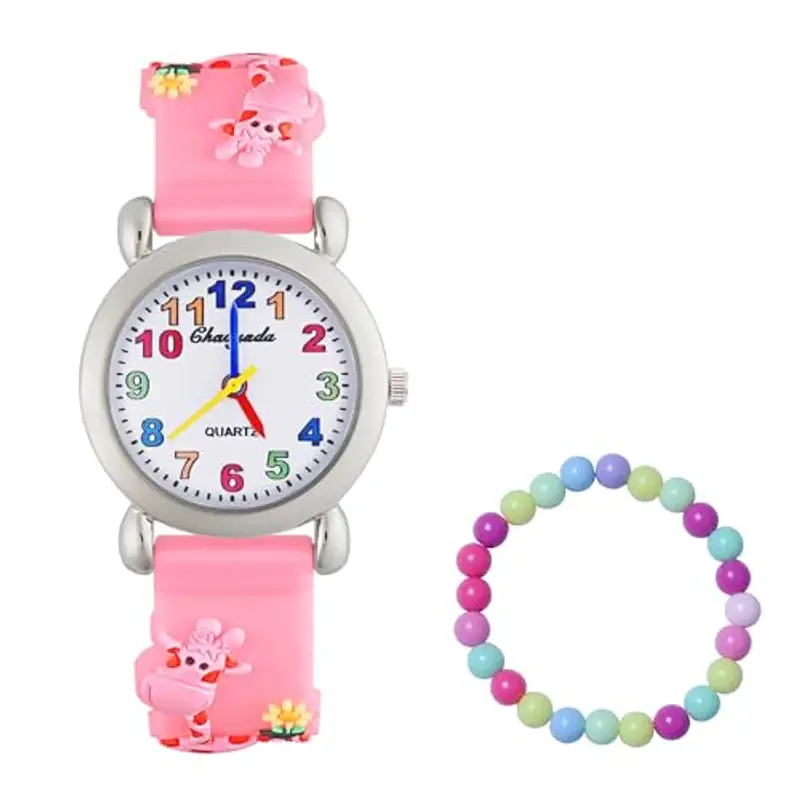 MUXIJIA Orologio Educativo per Bambini - 3ATM Impermeabile Quarzo Orologio da Polso con 3D Cartone Animato Cinturino in