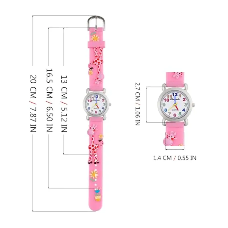 MUXIJIA Orologio Educativo per Bambini - 3ATM Impermeabile Quarzo Orologio da Polso con 3D Cartone Animato Cinturino in miniatura 3