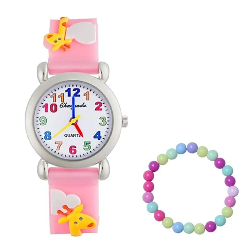 MUXIJIA Orologio Educativo per Bambini - Analogico Quarzo Orologi da Polso per Bambine e ragazze - 3D Cartone Animato Cinturino in Silicone Orologio per Ragazzi e Ragazze da 3-10 Anni