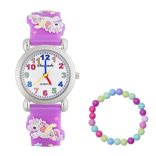 MUXIJIA Orologio Educativo per Bambini - Analogico Quarzo Orologi da Polso per Bambine e ragazze - 3D Cartone Animato