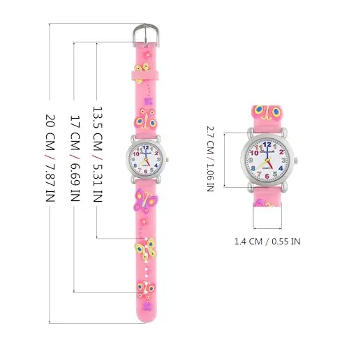 MUXIJIA Orologio Educativo per Bambini - Analogico Quarzo Orologi da Polso per Bambine e ragazze - 3D Cartone Animato miniatura 3
