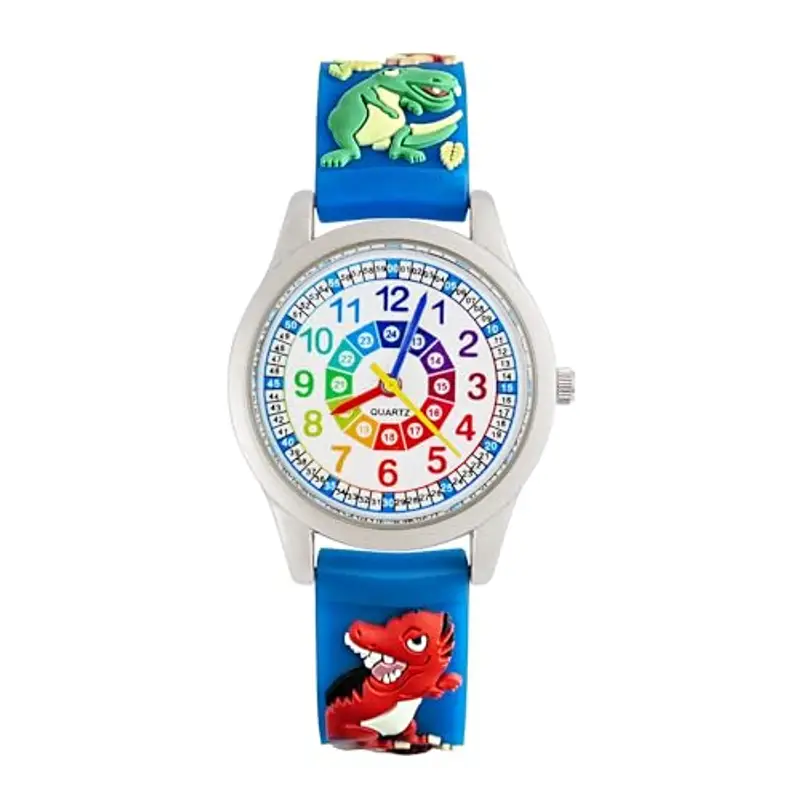 MUXIJIA Orologio Educativo per Bambini - Analogico Quarzo Orologi da Polso per Ragazzi e Ragazze - 3D Cartone Animato Cinturino in Silicone Orologio per Bambini e Ragazzi da 3-10 Anni