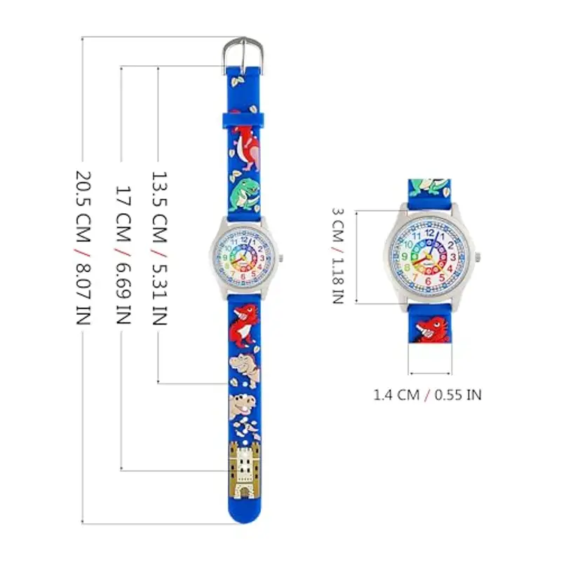 MUXIJIA Orologio Educativo per Bambini - Analogico Quarzo Orologi da Polso per Ragazzi e Ragazze - 3D Cartone Animato Cinturino in Silicone Orologio per Bambini e Ragazzi da 3-10 Anni miniatura 3