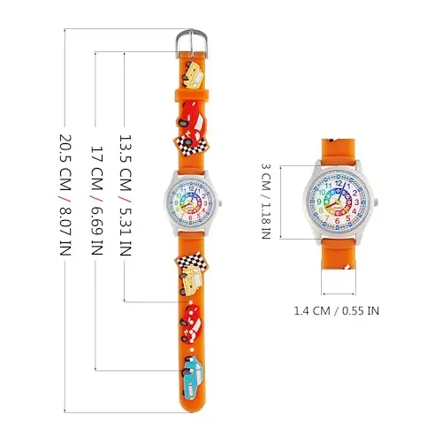 MUXIJIA Orologio Educativo per Bambini - Analogico Quarzo Orologi da Polso per Ragazzi e Ragazze - 3D Cartone Animato miniatura 3