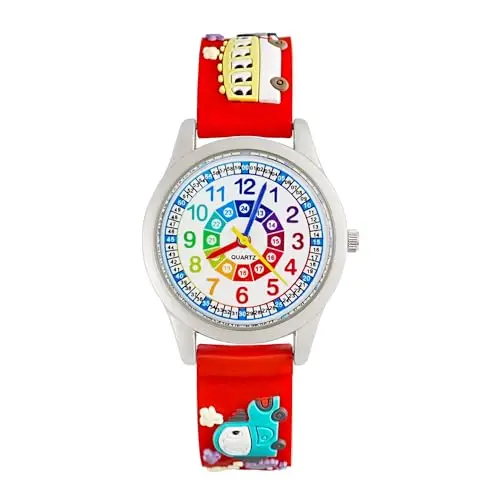 MUXIJIA Orologio Educativo per Bambini - Analogico Quarzo Orologi da Polso per Ragazzi e Ragazze - 3D Cartone Animato