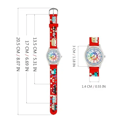 MUXIJIA Orologio Educativo per Bambini - Analogico Quarzo Orologi da Polso per Ragazzi e Ragazze - 3D Cartone Animato miniatura 3