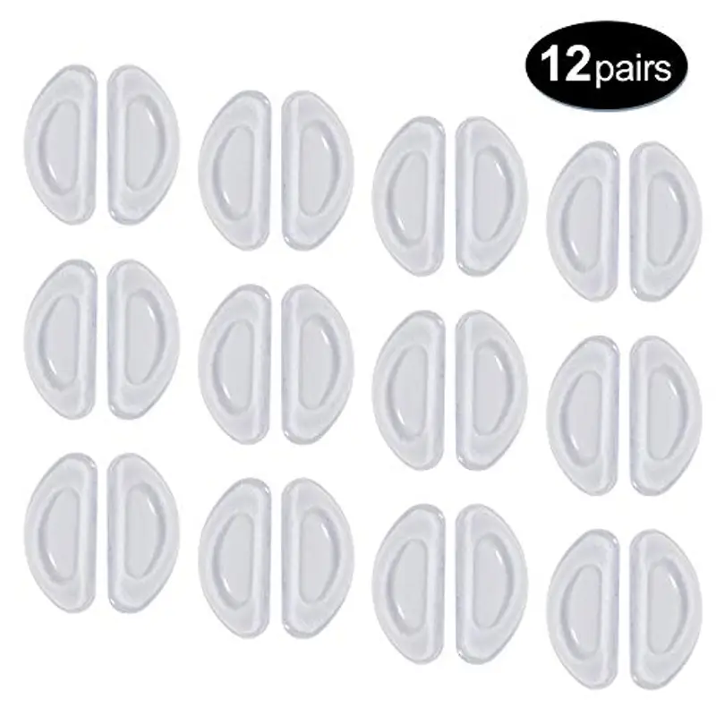 MWOOT 12 Paia Cuscinetti di Naso Adesivo Antiscivolo in Silicone Fermaocchiali per Occhiali Occhiali da Sole Occhiali miniatura 2