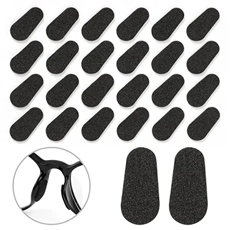 Mwoot [96 paia] Naselli in schiuma morbida Naselli autoadesivi antiscivolo Naselli sottili Naselli per occhiali Occhiali da sole (Nero) miniatura 2