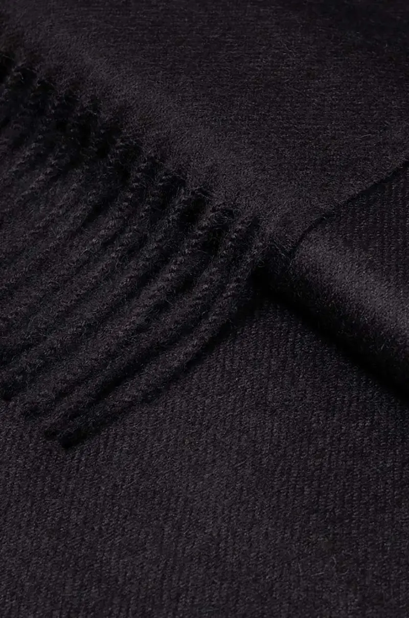 plaid in lana alpaca 130 x 180 cm Nero miniatura 2