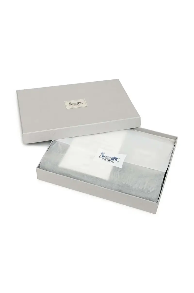 plaid in lana alpaca cm Blu navy miniatura 5