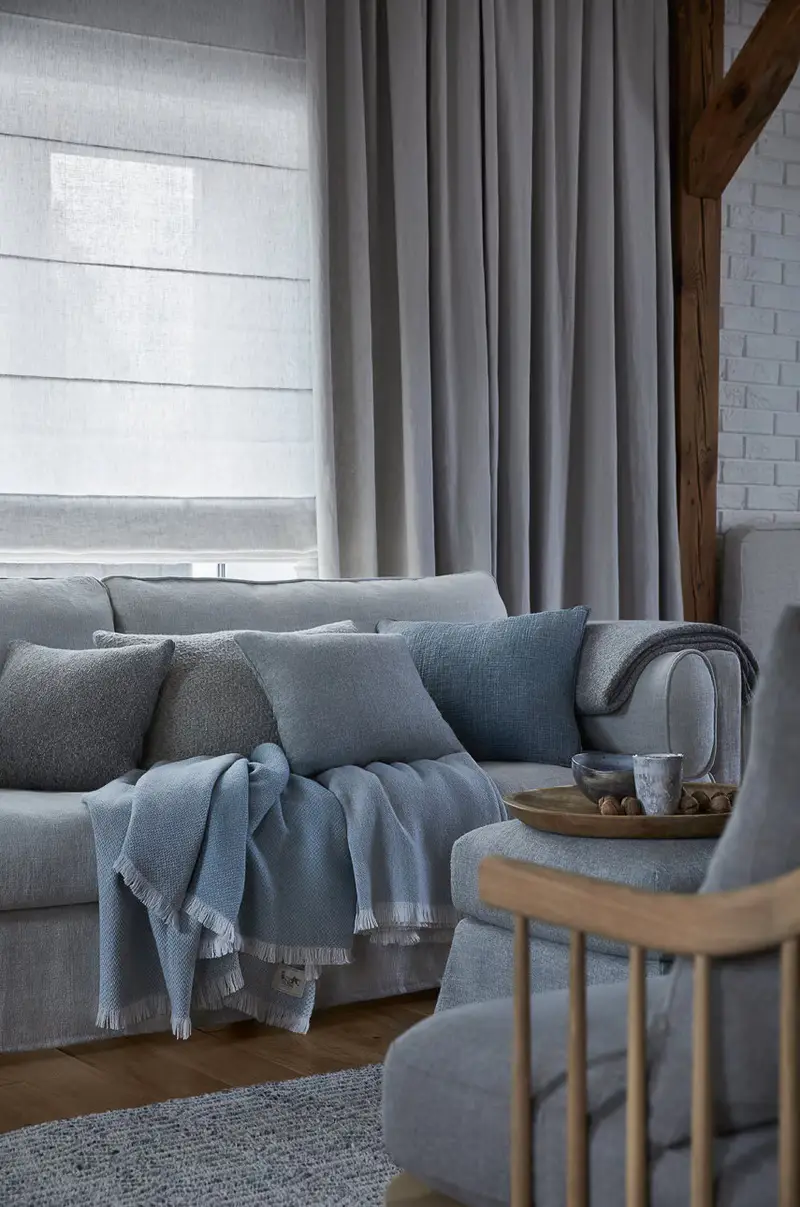 plaid in lana alpaca cm Grigio miniatura 4