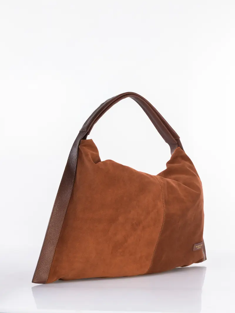 borsa a mano da donna My Best Bag maxi shopper in vera pelle camoscio MARRON miniatura 2