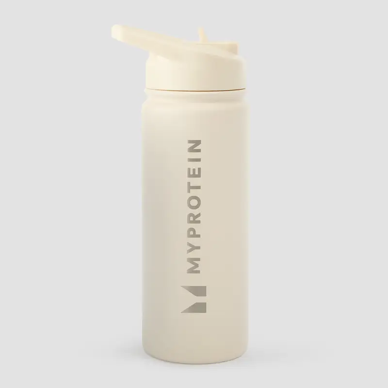 Myprotein Recycled Metal Flip Straw Bottle 500ml - Natural Cream Crema miniatura 2