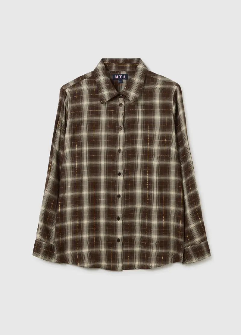 Camicia A Quadri Multicolor Regular Fit, Donna, Multicolor